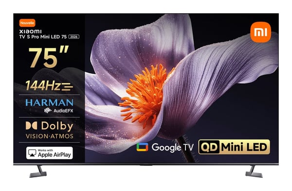 Xiaomi S Pro 2026 Mini LED -televisio 75" 4K UHD Google TV, tummanharmaa