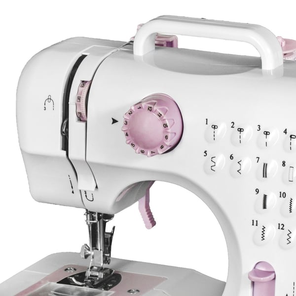 Lucznik Mini, Rosa, Hvit, Semi-automatisk symaskin, Sying, 4 Steg, Rotasjon, lysbildeviser, Elektrisk