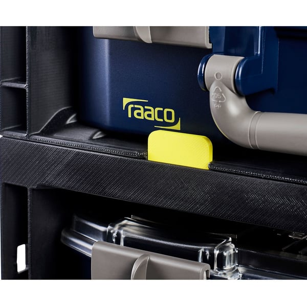raaco CarryMore 80x2 lajitelmalaatikko, jossa 2 CarryLite 80 -koteloa