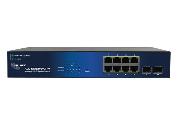 ALLNET 209904, Håndtert, Gigabit Ethernet (10/100/1000), Full tosidig, Strøm over Ethernet (PoE)