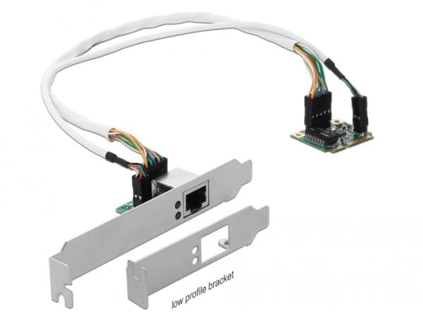 Delock Mini PCIe I/O PCIe half size 1 x Gigabit LAN Low Profile - Nätverksadapter - PCIe Half Mini Card - Gigabit Ethernet x 1