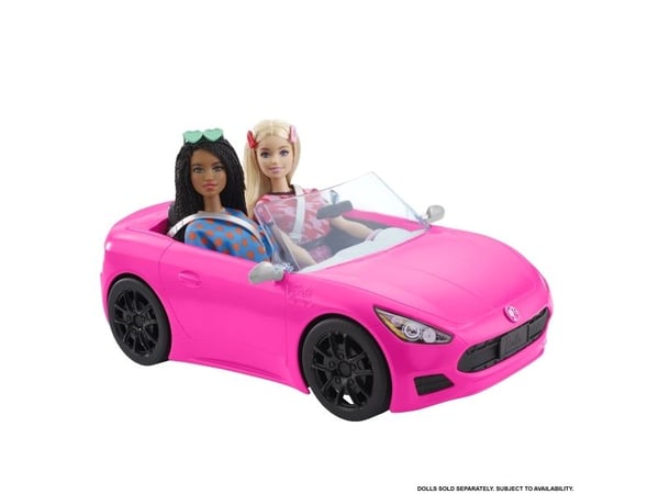 Barbie cabriolet leksaksbil, rosa, för 2 dockor, 3+