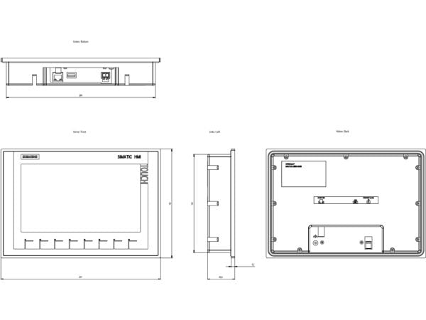 Siemens 6AV21232JB030AX0, 22,9 cm (9"), 480 x 800 pixlar, LCD, TFT, Resistiv, Svart