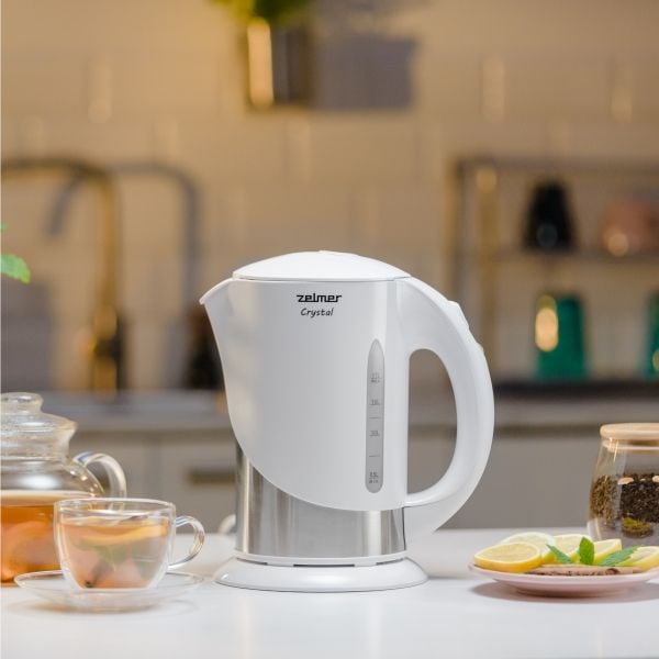 Zelmer ZCK7630W, 1,7 l, 1850 W, Sølv, Hvit, Plast, Vannivåindikator, Filtrering