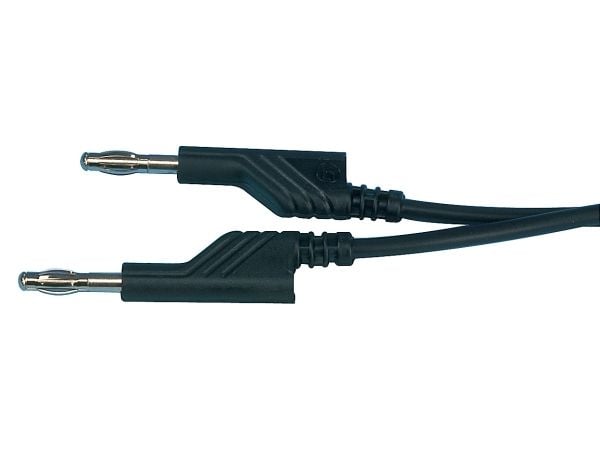 Hirschmann RH-MLN100B, Testausjohdin, musta, Messinki, Kupari, Nikkeli, CAT I, PVC-muovi, IEC61010