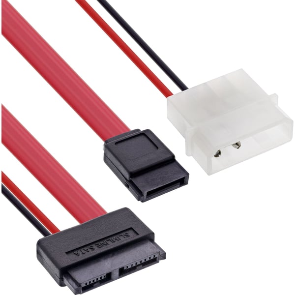 InLine 29608, 0,4 m, SATA I, SATA 7-pin, Hane/Hane, Svart, 17 g