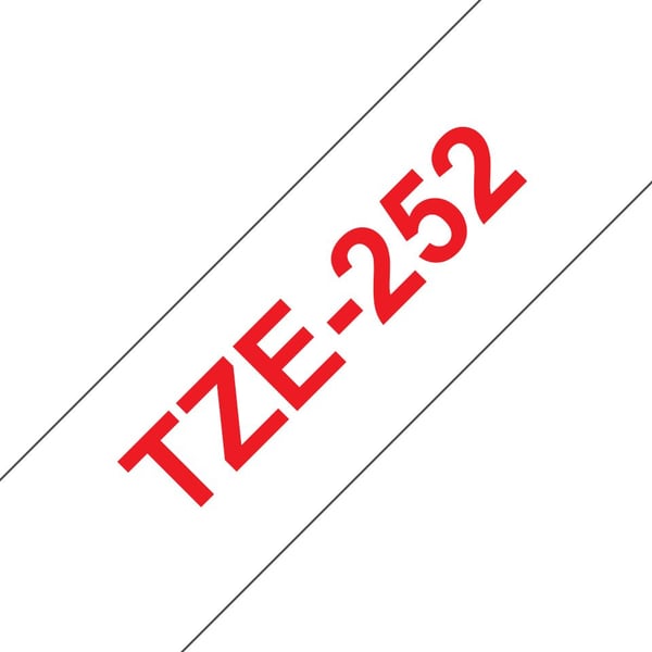 Brother - Hvit, rød - Rull (2,4 cm x 8 m) 1 kassett(er) laminert teip - for P-Touch PT-1400, 1500, 1600, 1650, 2310, 2430, 2600, 2610, 2700, 2710, ...