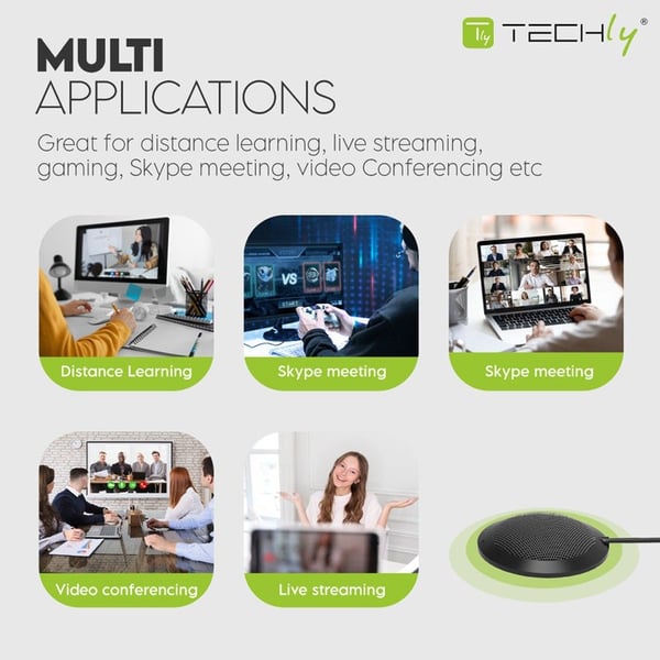 Techly ICC SH-21, Konferensmikrofon, -40 dB, 100 - 16000 hz, 60 dB, 110 dB, Rundtagande