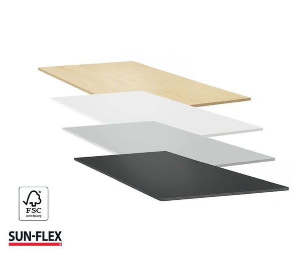 SUN-FLEX® bordplate greylaminate 140*80 cm
