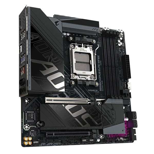 AORUS B850M ELITE WIFI6E - Hovedkort - micro ATX - Socket AM5 - AMD B850 Chipset - USB-C 3.2 Gen 2x2, USB-C 3.2 Gen2, USB 3.2 Gen 1, USB 3.2 Gen 2 ...