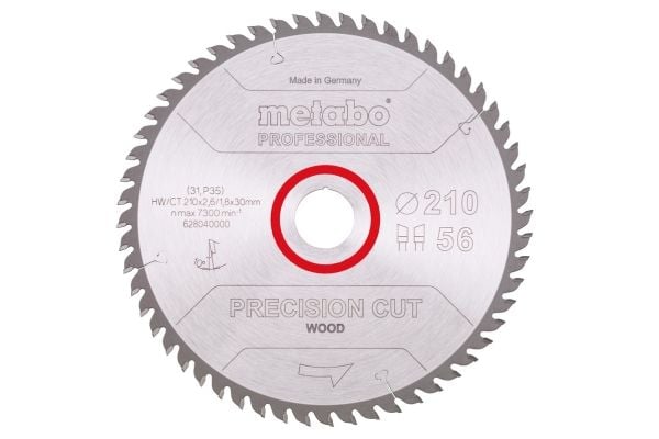 Metabo 628040000, Kovametallihampaat (TCT), Lehtipuu, Pehmeä puu, Puu, 21 cm, 3 cm, 1,8 mm, 2,6 mm