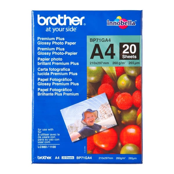 Brother BP71GA4 fotopapper A4 glansigt 260 g/m², 20 ark