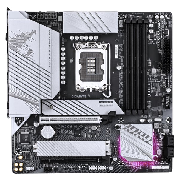 GIGABYTE B760M AORUS ELITE WIFI6E GEN5 emolevy LGA1700 micro ATX DDR5 valkoinen