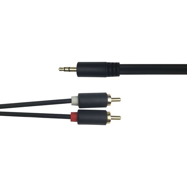 DELTACO - Lydkabel - RCA x 2 hann til 3,5 mm stereo hann - 3 m - svart