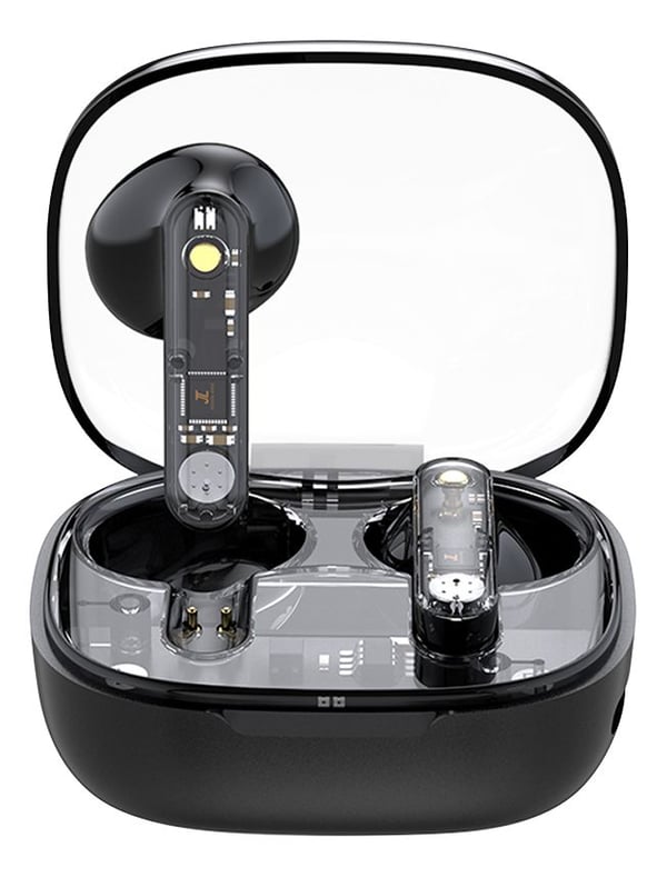 Streetz T150 TWS earphones, Transparent, Black, Langaton, Puhelut/Musiikki, 20 - 20000 Hz, 37 g, Kuulokkeet, Musta