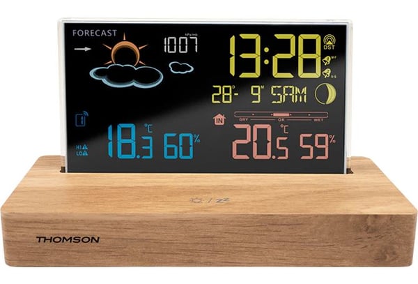 Thomson CT610, Tre, Inne Termometer, Utendørs Barometer, Utendørs Fuktighetsmåler, Utendørs Barometer, 85 - 110 kPa, 20 - 95%, -9,9 - 50 °C, 14,2 -...