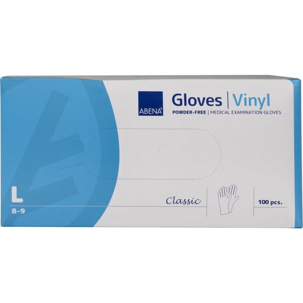 Tutkimuskäsine, ABENA Classic, L, kirkas, vinyyli, puuteriton - (100 kpl)