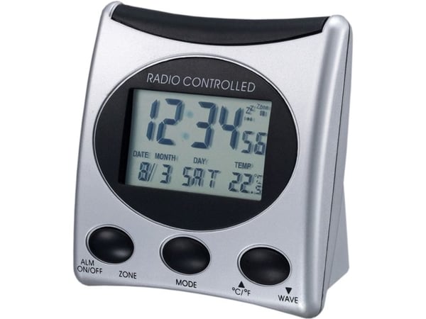 Technoline WT182, Digital vekkerklokke, Rektangel, Sølv, 12/24h, F, °C, LCD