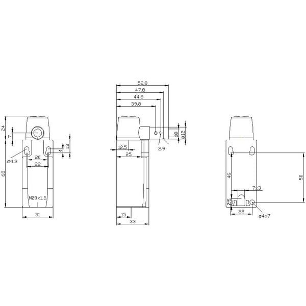 Siemens 3SE52120LU21 3SE5212-0LU21 saranakytkin 6 A, kääntöakseli, kytkentäkulma IP66, IP67, 1 kpl, metalli, IP66, IP67, 53 mm, 111,5 mm, 105 mm, 2...