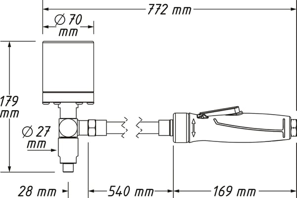 Hazet 9098/24 trykkluftdrevet pinneuttrekkersett