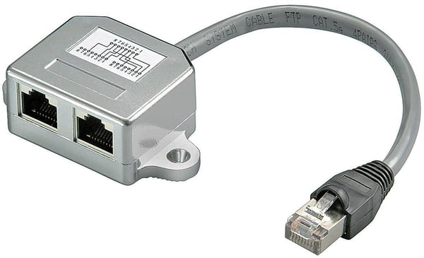 MicroConnect Y-ADAPTER - Verkonjakaja - RJ-45 (uros) RJ-45 (naaras) - Kaksoissuojattu