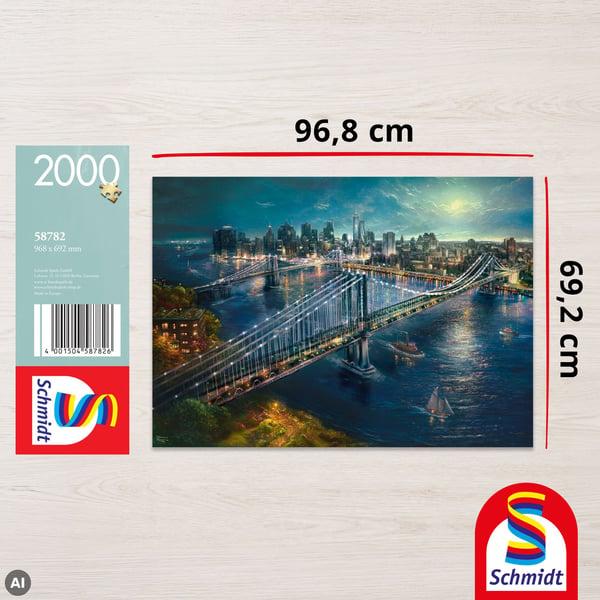 Schmidt Spiele Puzzle PQ 2000 THOMAS KINKADE ¦wiatło księżyca G3