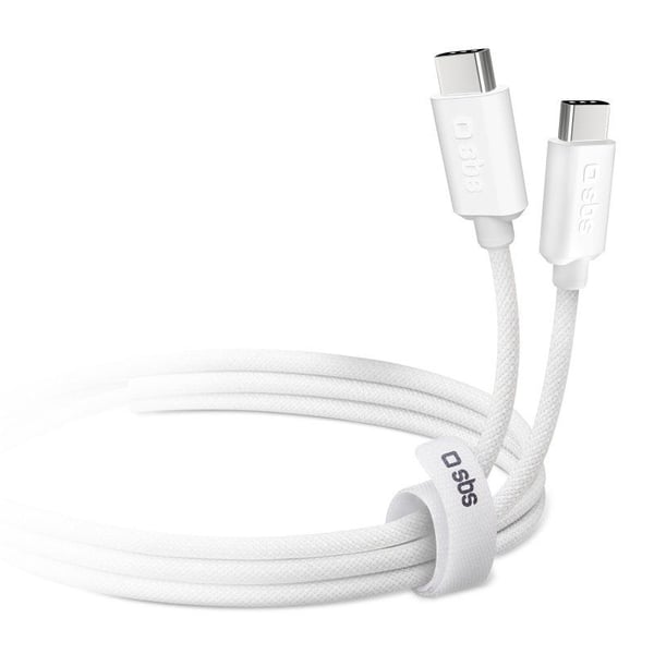 SBS TECABLETISSUETCCG, 1,5 m, USB C, USB C, USB 2.0, 0,48 Gbit/s, Valkoinen