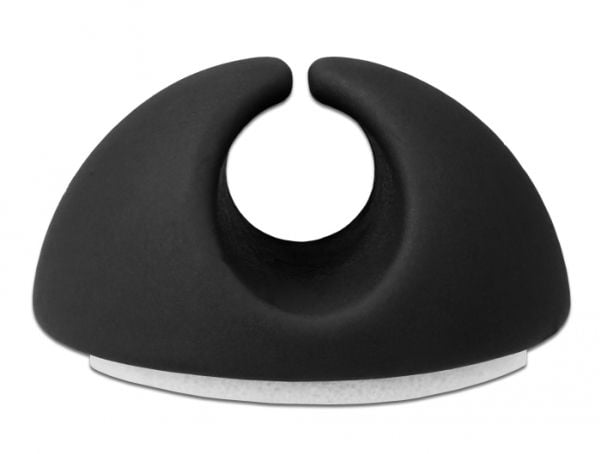 Delock - Kabelholder - skrivebordsmonterbar, overflatemonterbar, veggmonterbar - svart (en pakke 6)