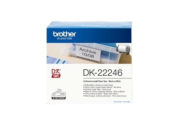 Brother DK-22246, Musta valkoisella, DK, Musta, Valkoinen, Suoralämpö, Kiina, 5 vuosi/vuosia