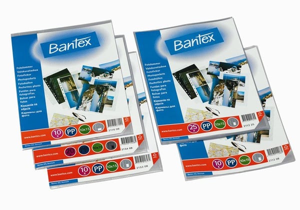 Fotolommer 13x18 cm Bantex 2114 PP A4 til 4 fotos (pose a 10 stk.)