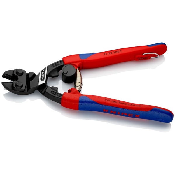 Knipex 71 22 200 T, pulttileikkuri, sininen, punainen, HRC 64, musta, sininen, punainen, 55 mm, 23 mm