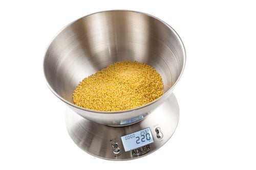 Adler AD 3166, Elektronisk kjøkkenvekt, 5 kg, 1 g, Rustfritt stål, Hvit, Rustfritt stål,