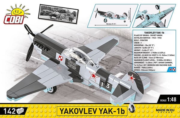 COBI Yakovlev Yak-1b, Byggeklosser, 7 år, 142 stykker