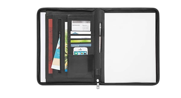 Wedo 58 64301, Nahka, Musta, 5 taskua, Käyntikortti, Paperi, 255 mm, 45 mm