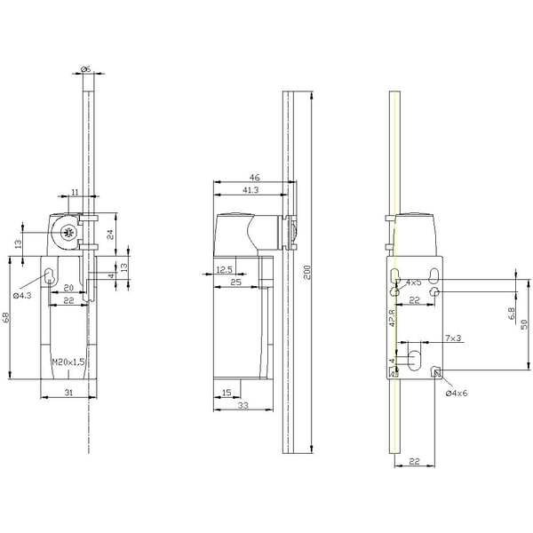 Siemens 3SE5232-0HK80, Muovi, IP65, 66 mm, 202 mm, 44 mm, 140 g