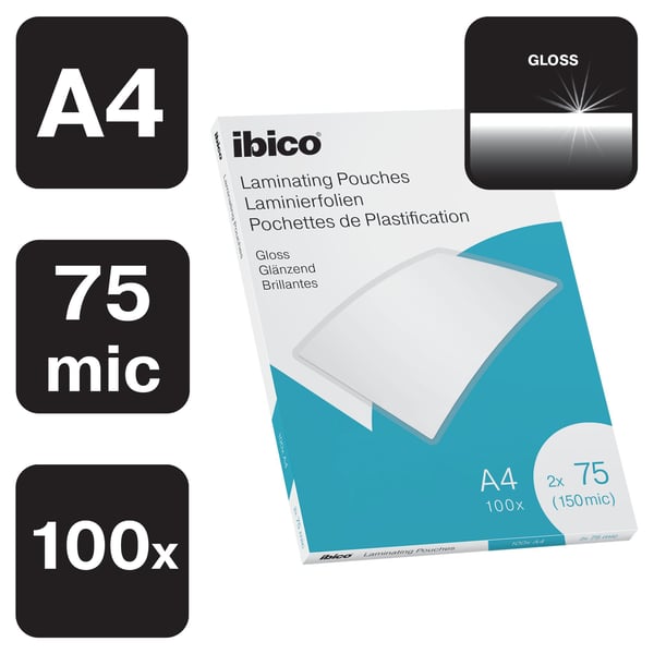 Ibico 627316, A4, Läpinäkyvä, 216 mm, 303 mm, 100 kpl