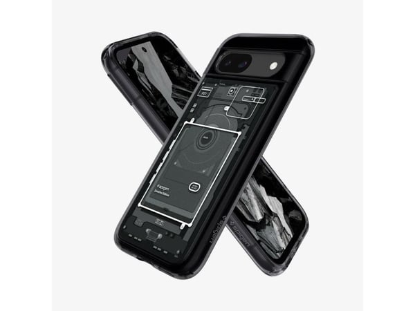 Spigen Ultra Hybrid Zero One, Suojus, Google, Pixel 8a, 15,5 cm (6.1"), musta, Harmaa