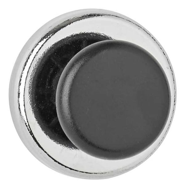 MAUL kraftmagnet med håndtaksknapp, 38 mm, holdekraft: 5 kg, sølv / svart, diameter: 38 mm / høyde: 24 mm, - 1 stk (6154896)