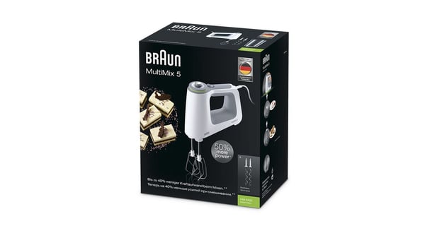 Braun MultiMix 5 HM 5100 WH - Håndmikser - 750 W - hvit/grå
