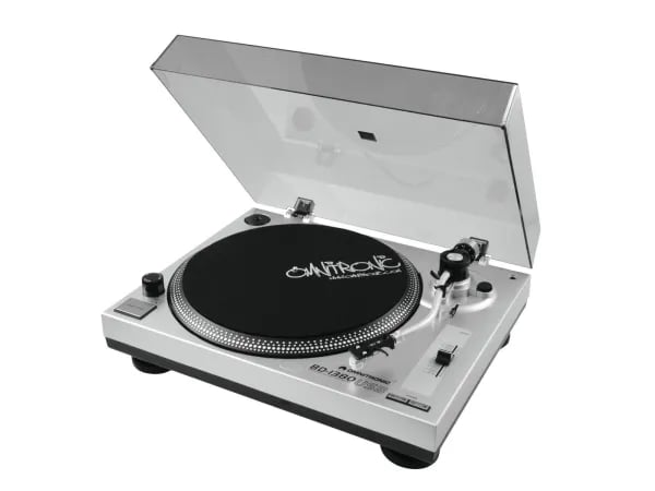 Omnitronic 10603043, Remdriven DJ-skivtallrik, 33,45 RPM, -10 - 10%, 0,25%, 1 s, Likströmsmotor
