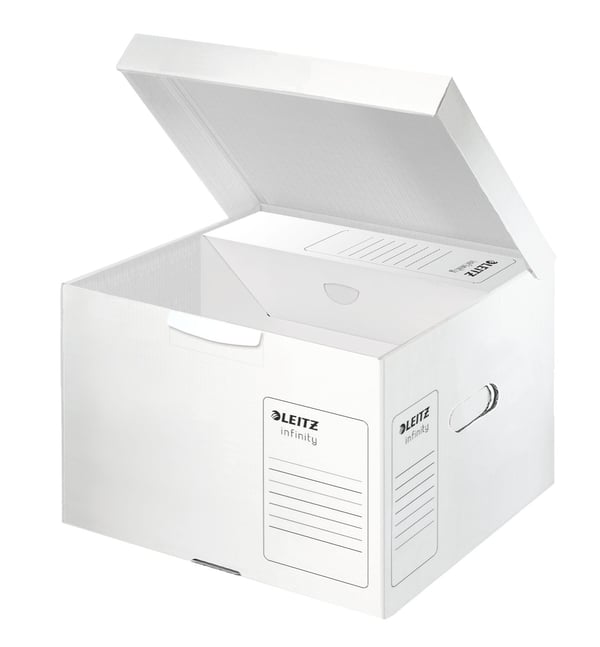 Leitz Infinity arkistointilaatikko FSC® "M", Kartonki, Valkoinen, A4, 420 g, 350 x 320 x 265 mm