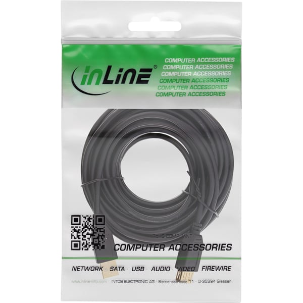 InLine 34618S, 2 m, USB A, USB A, Hane/Hona, 0,48 Gbit/s, Svart