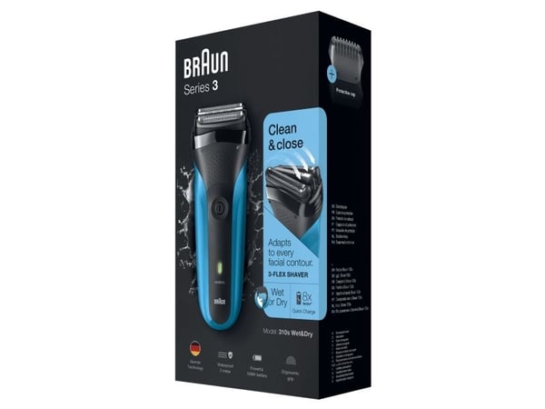 Braun Series 3 310s barbermaskin våt og tørr, blå/svart
