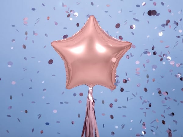 PartyDeco Star, Ilmapallo, Ruusukulta, Star, Ei alle 36-kuukauden ikäisille lapsille, 480 mm, 50 kpl