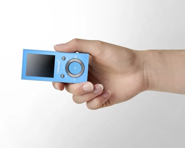Intenso Video Scooter BT, MP3-spelare, 16 GB, LCD, USB 2.0, Blå, Hörlurar