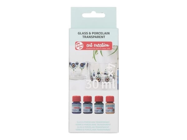Talens Art Creation Glass & Porcelain Transparent sett Blues | 4 x