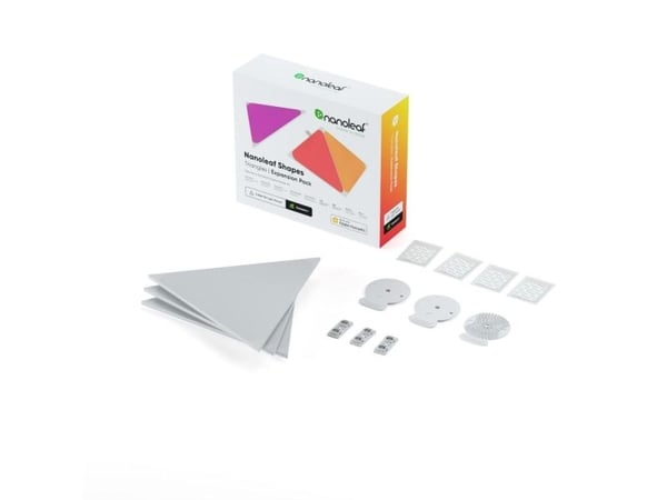 Nanoleaf Shapes - Trådlös belysningsexpansionssats - LED x 3 - 1.5 W - RGBW-lampa - 1200-6500 K - triangel