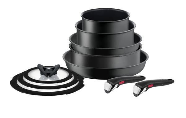Tefal Ingenio Unlimited L76491, Blandet sett, Svart, Aluminium, Titan, Svart, Glass