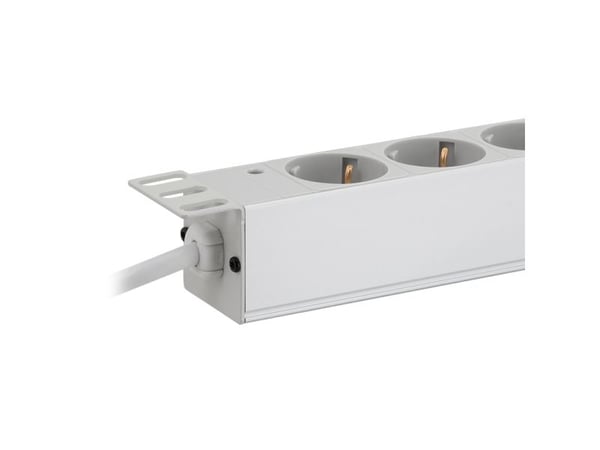 LogiLink PDU9C05 grenuttak 9 uttak 19" uten bryter, grå