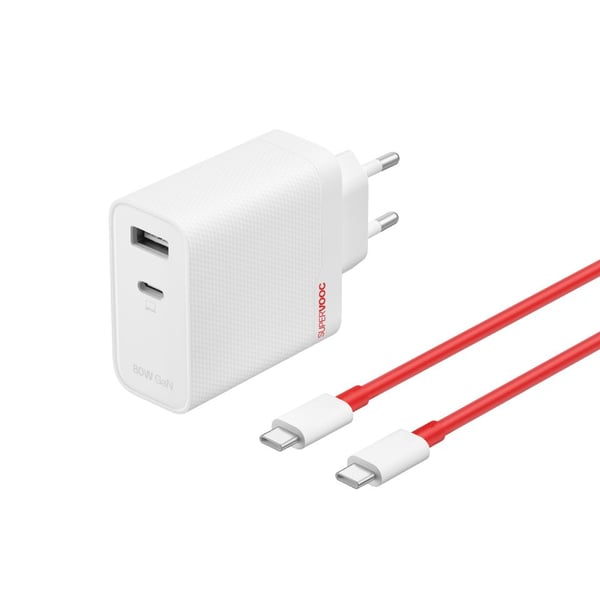 OnePlus SUPERVOOC 80W USB-laturi GaN, 2 porttia (Type-C, Type-A)